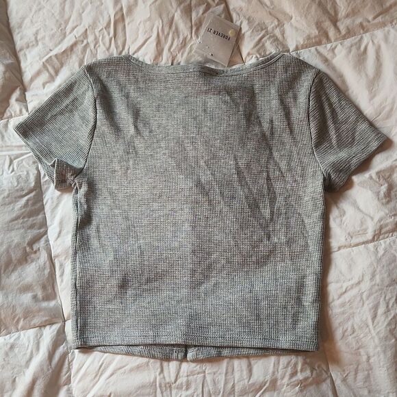NEW Forever 21 Waffle Crop Top - Picture 5 of 5
